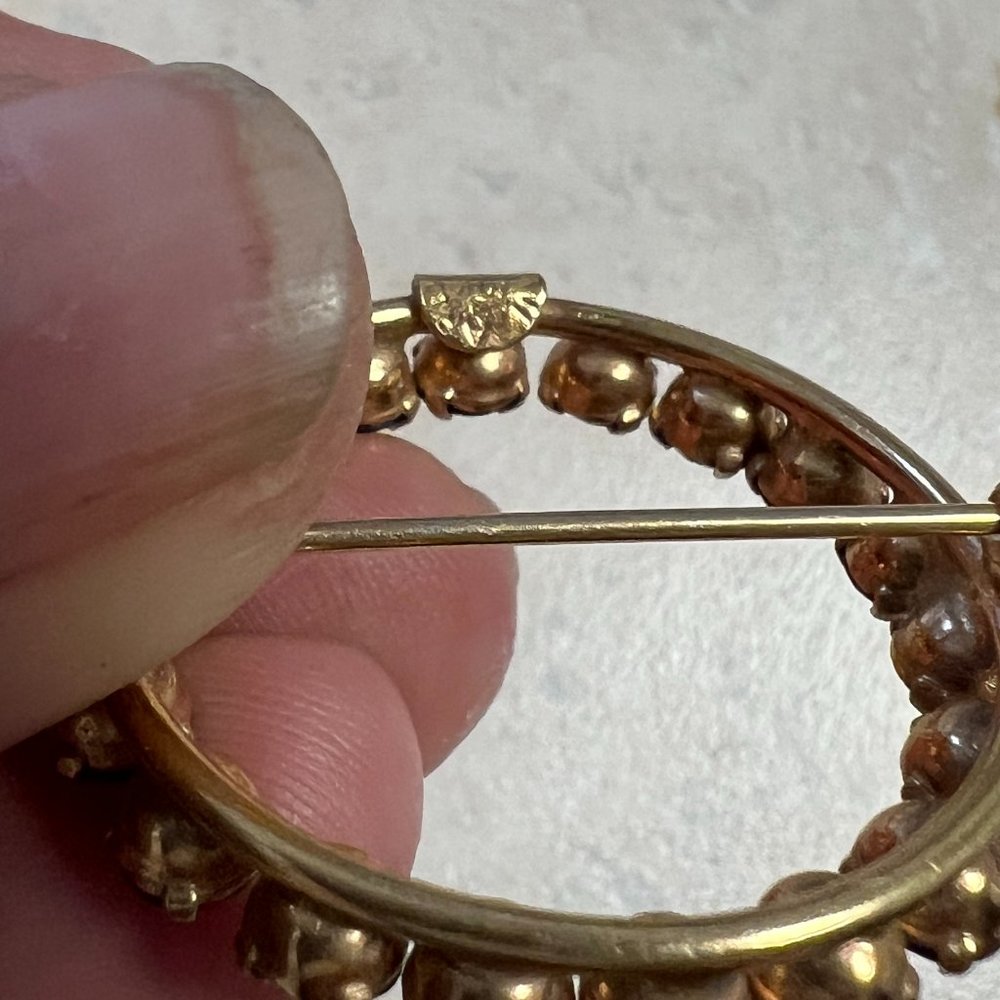 Vintage Winard 12 k gold filled brooch with garnet - Picture 2 of 6